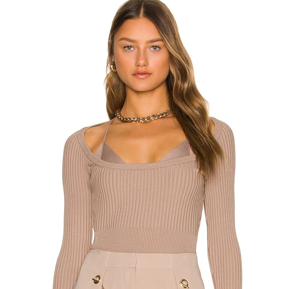 Jonathan Simkhai Jayline Scoop Neck Top with Bralette